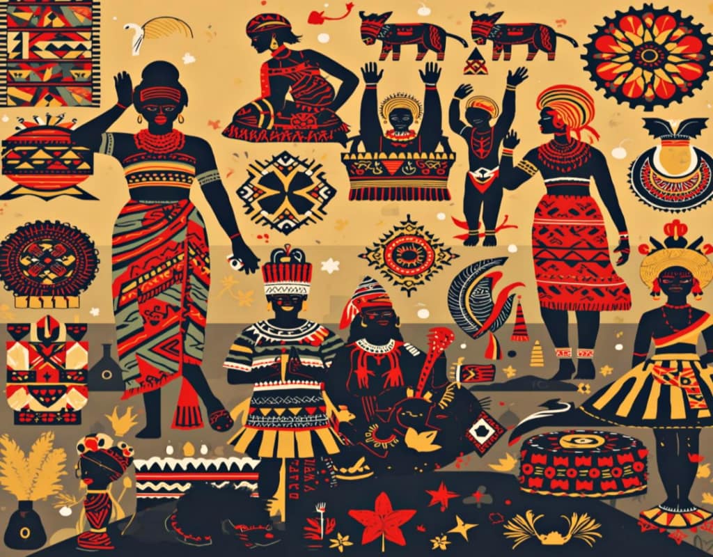 mosaic on colonial disruptions on Traditional governance systems in Africa